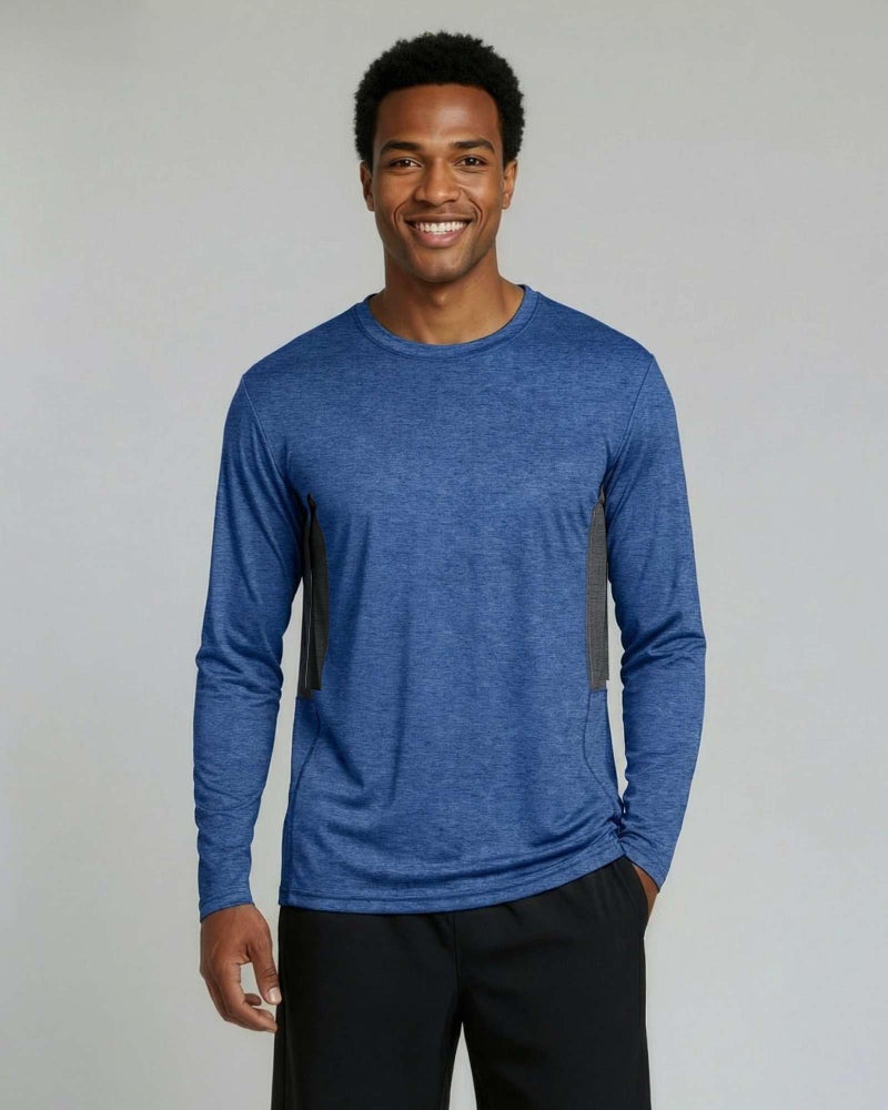 REALESSENTIALS Real Essentials 4 Pack: Mens Long Sleeve Dry Fit T Shirts Hiking Fishing Workout Gym Work Sun UPF 50 Wicking Running Tee, Set 4, Medium - Image 2